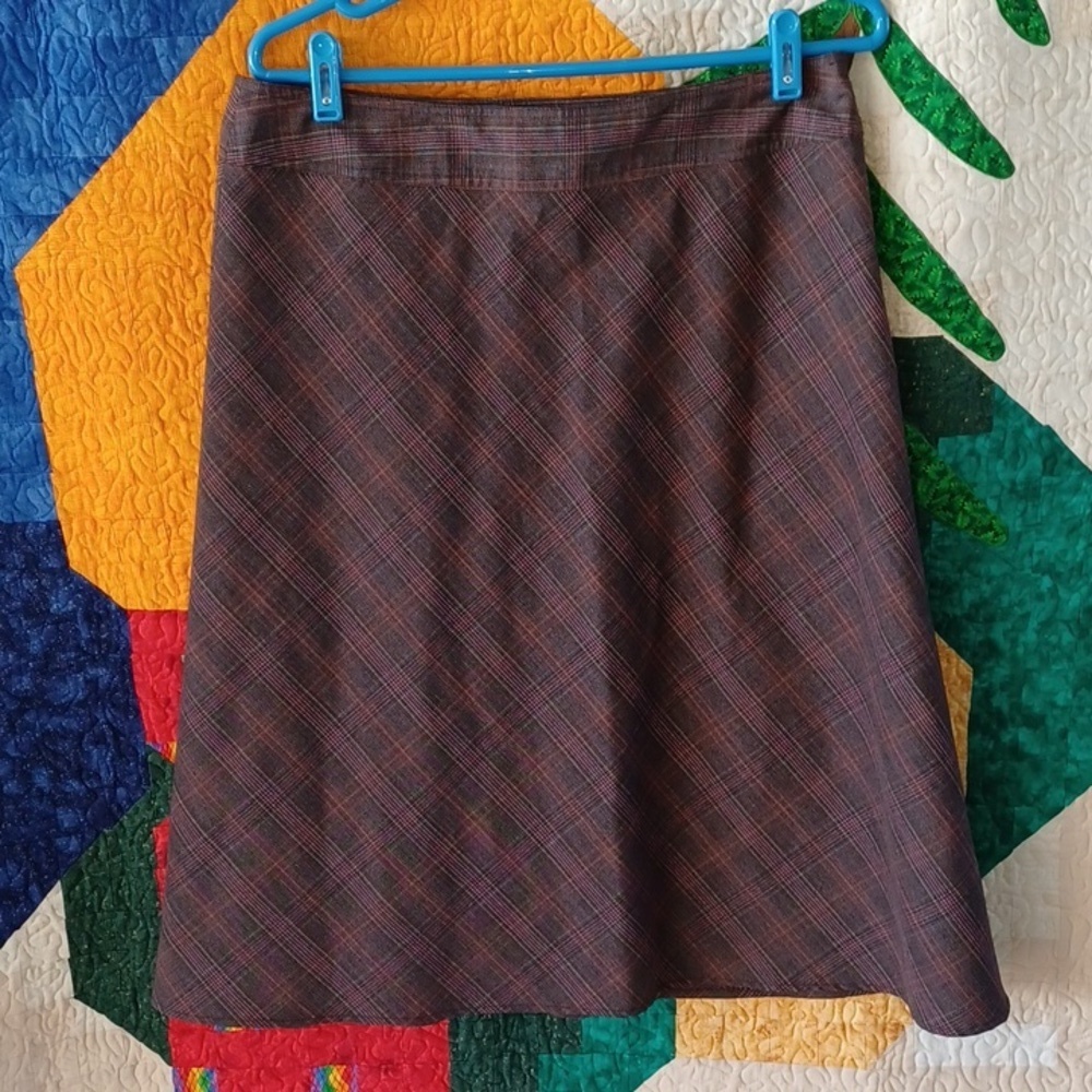 Christopher & Banks Plaid Midi Skirt